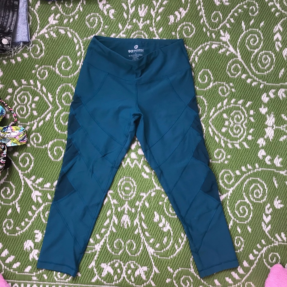 90 Degree Teal Cropped Leggings